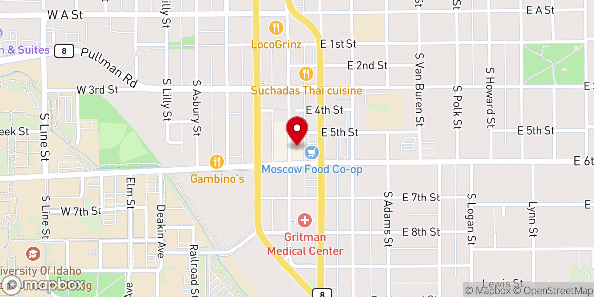 Map showing location of Nuart Theatre