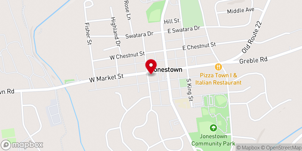 Map showing location of Jonestown Outreach Food Pantry (JOY)