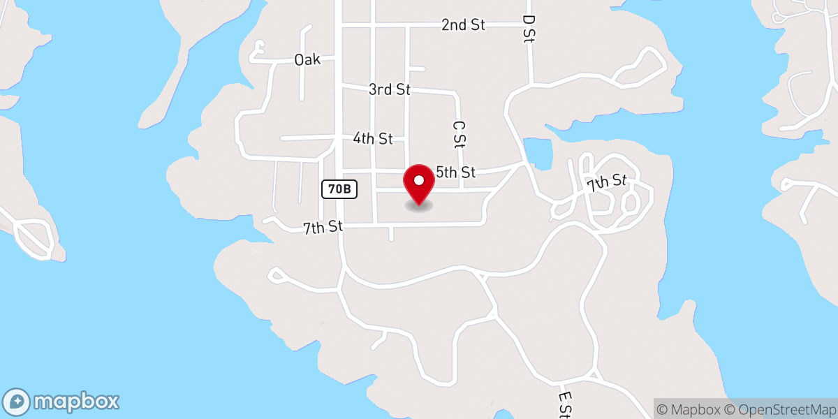 Map showing location of Lakeview Baptist Church