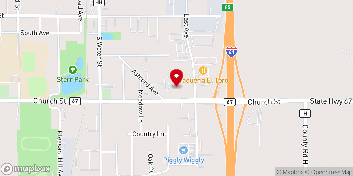 Map showing location of Trinity Methodist Church