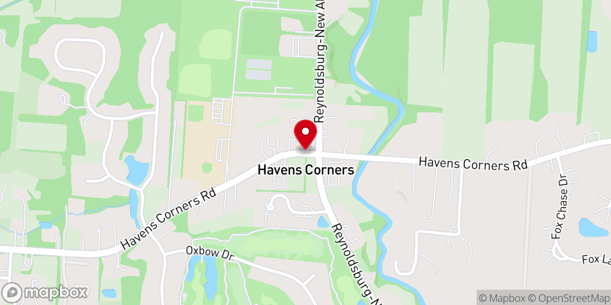 Map showing location of Havens Corners Church of Christ in Christian Union