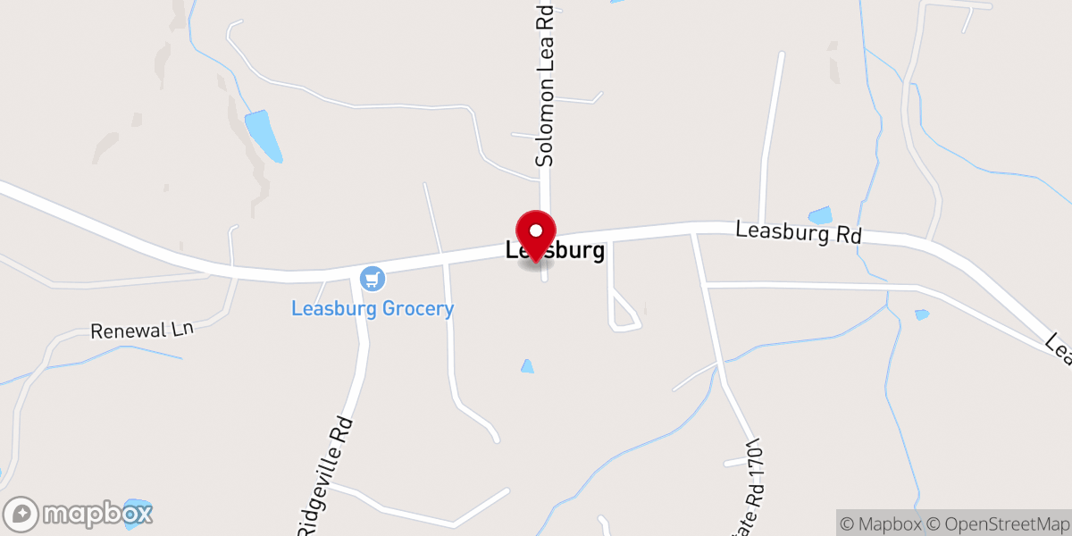 Map showing location of Leasburg United Methodist Church