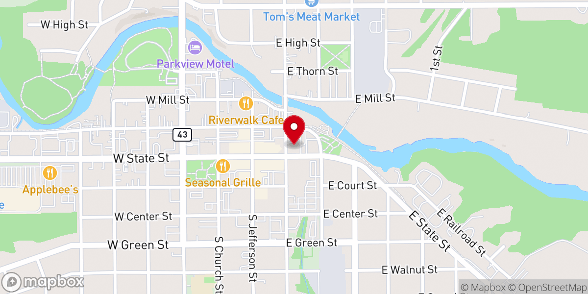 Map showing location of Hastings Police Department