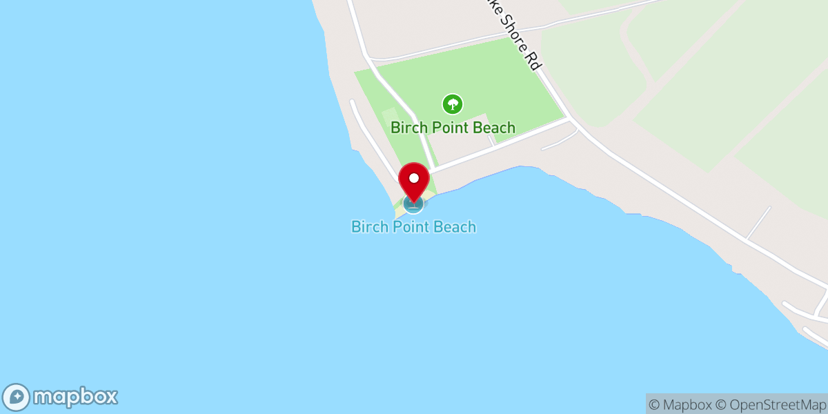 Map showing location of Birch Point Beach
