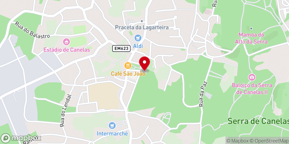 Map showing location of Igreja Paroquial de Canelas