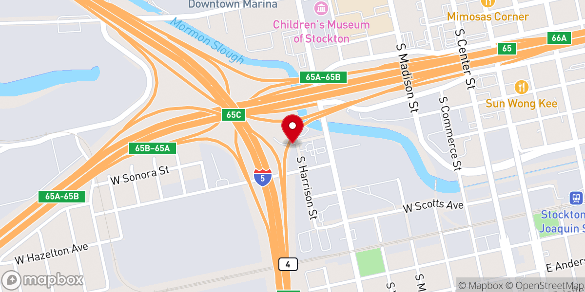 Map showing location of Hope House Ministries of Stockton Inc