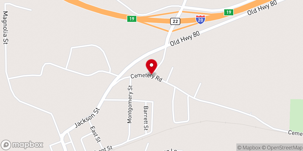 Map showing location of St Mark Baptist Church