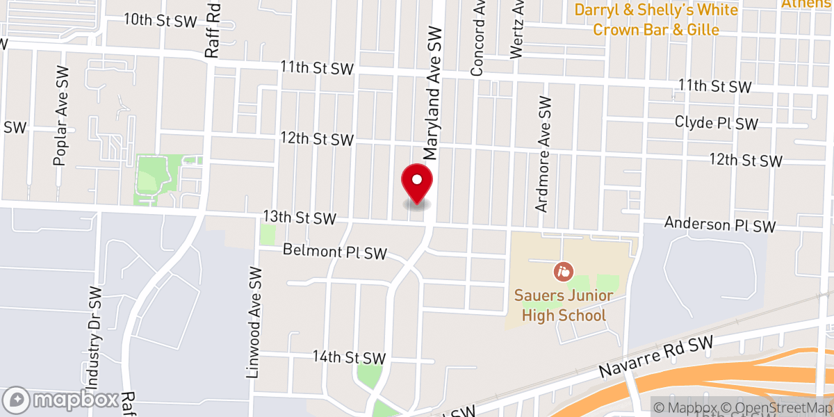 Map showing location of Romanian Baptist Church of Canton