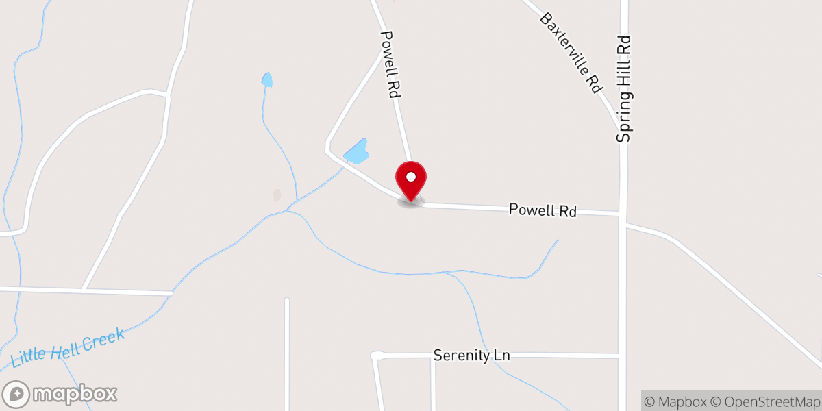 Map showing location of Springhill Baptist Church