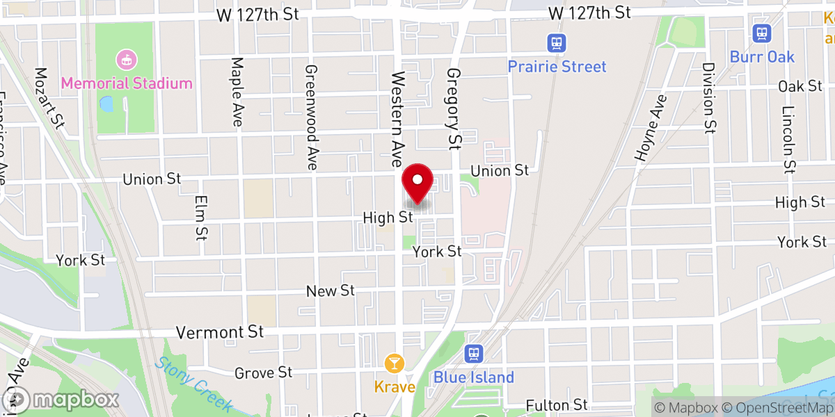 Map showing location of Hope of Glory Outreach Center