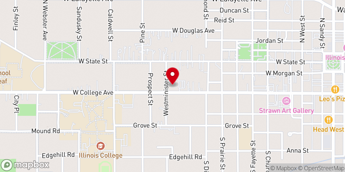 Map showing location of First Presbyterian Church