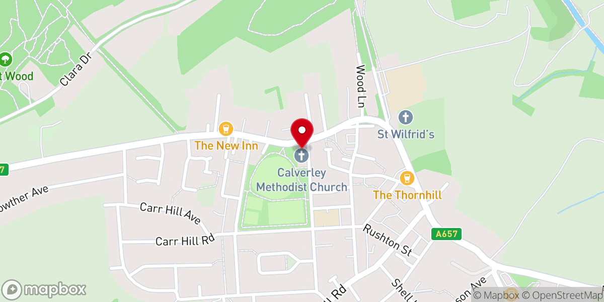 Map showing location of Calverley Methodist Church
