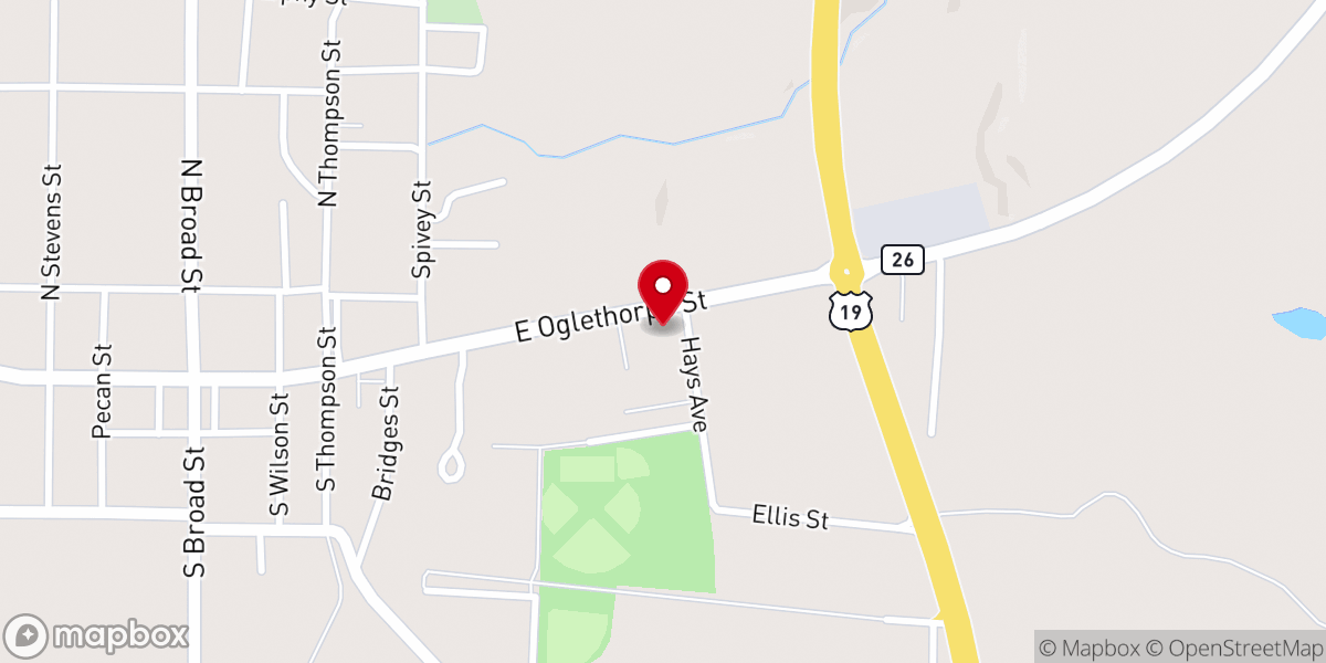 Map showing location of Friendship Baptist Association