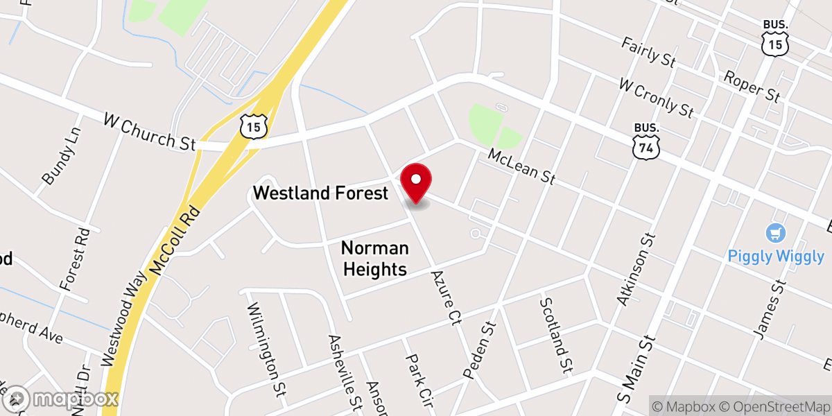 Map showing location of St David's Episcopal Church