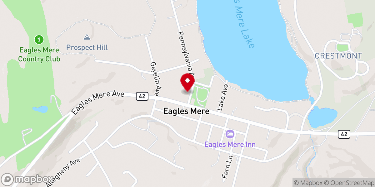 Map showing location of Eagles Mere Presbyterian Churc