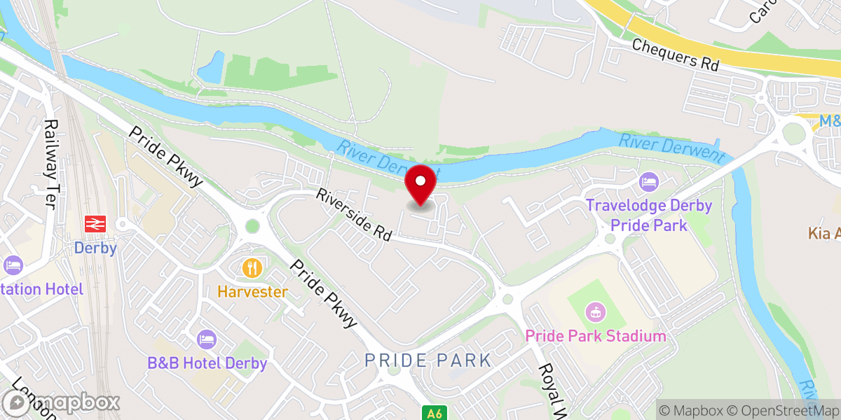 Map showing location of Reach Derby