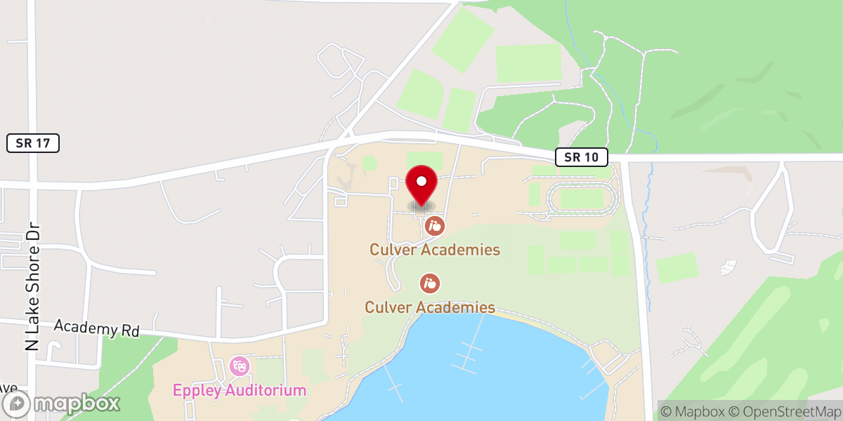 Map showing location of Culver Academies Memorial Chapel