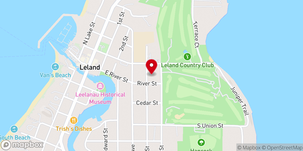 Map showing location of Leland Community United Methodist Church