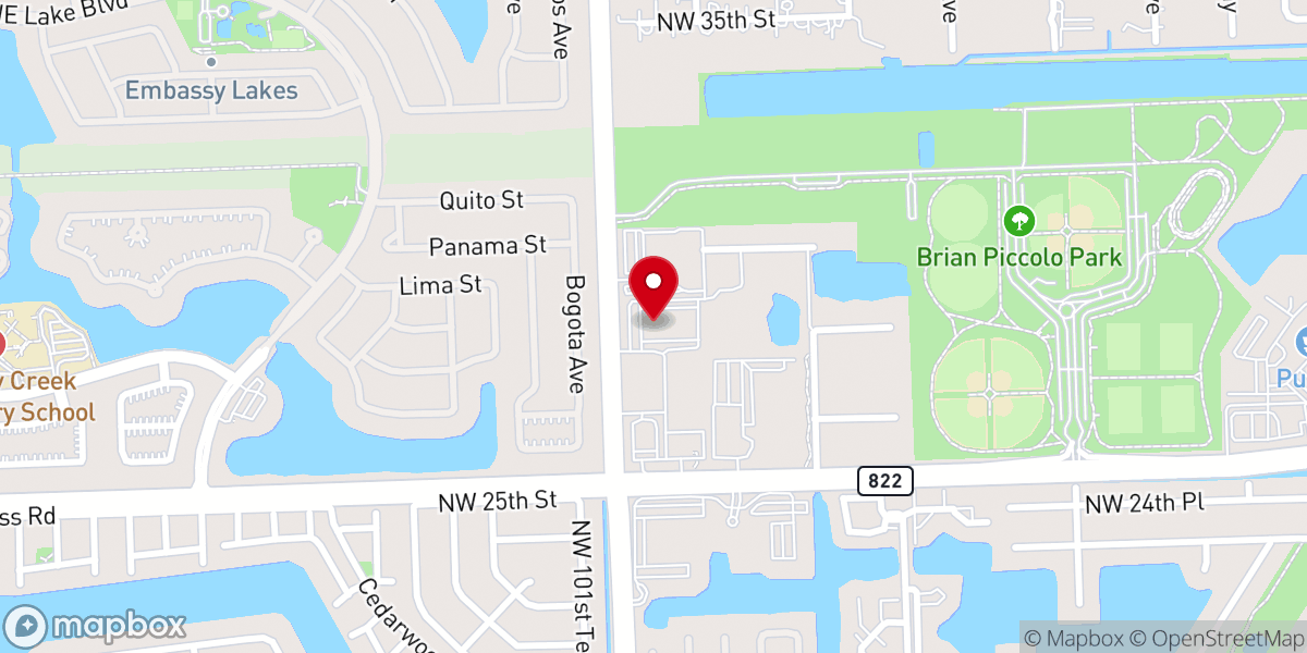 Map showing location of First Baptist Church of SW Broward