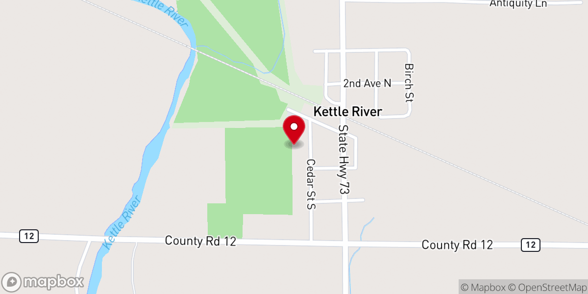 Map showing location of Kettle River