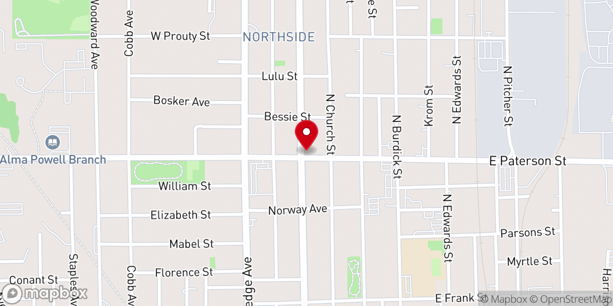 Map showing location of Friendship Baptist Church