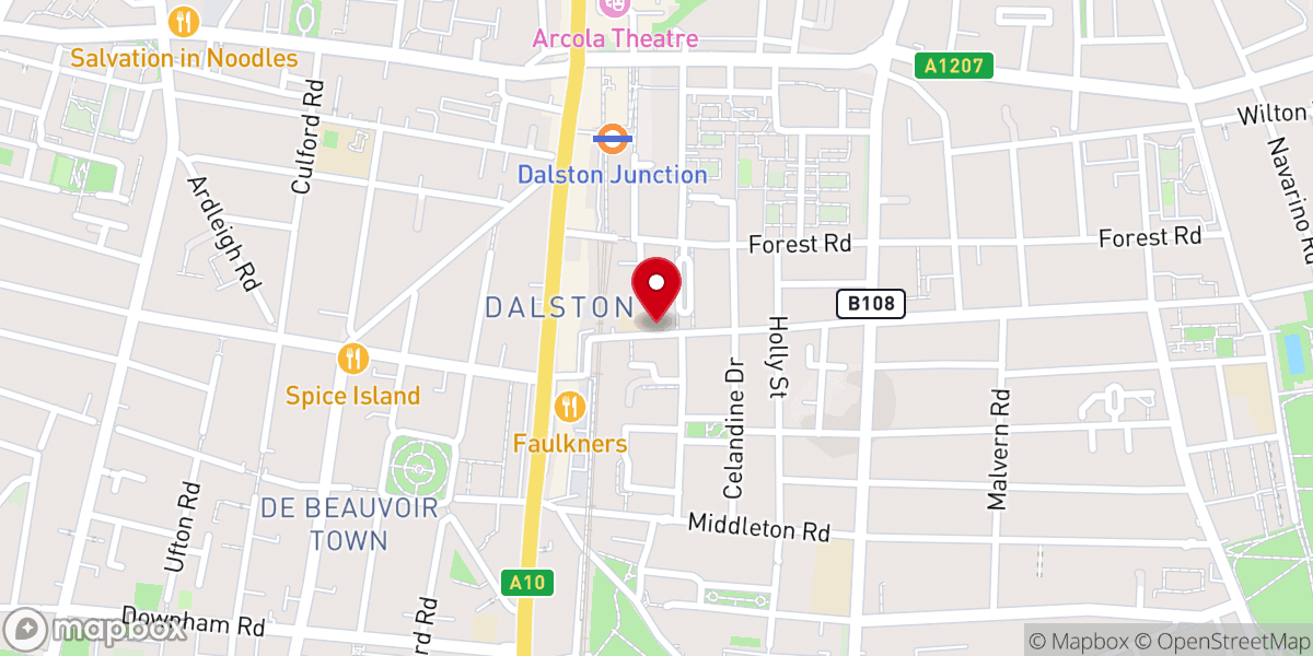 Map showing location of Dalston Methodist Church