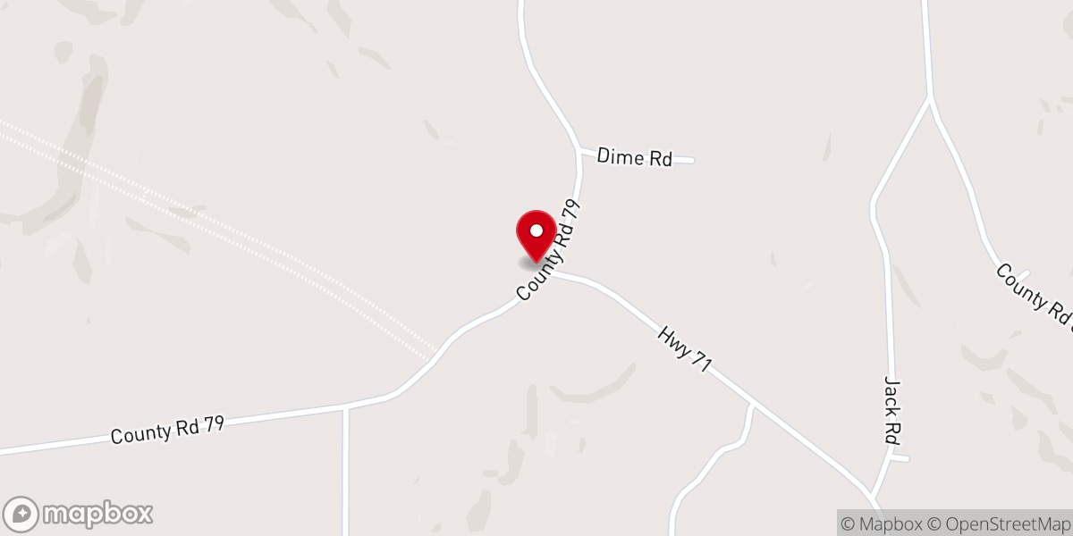 Map showing location of Dime Methodist Church