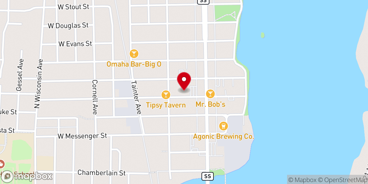 Map showing location of 1st Baptist Church