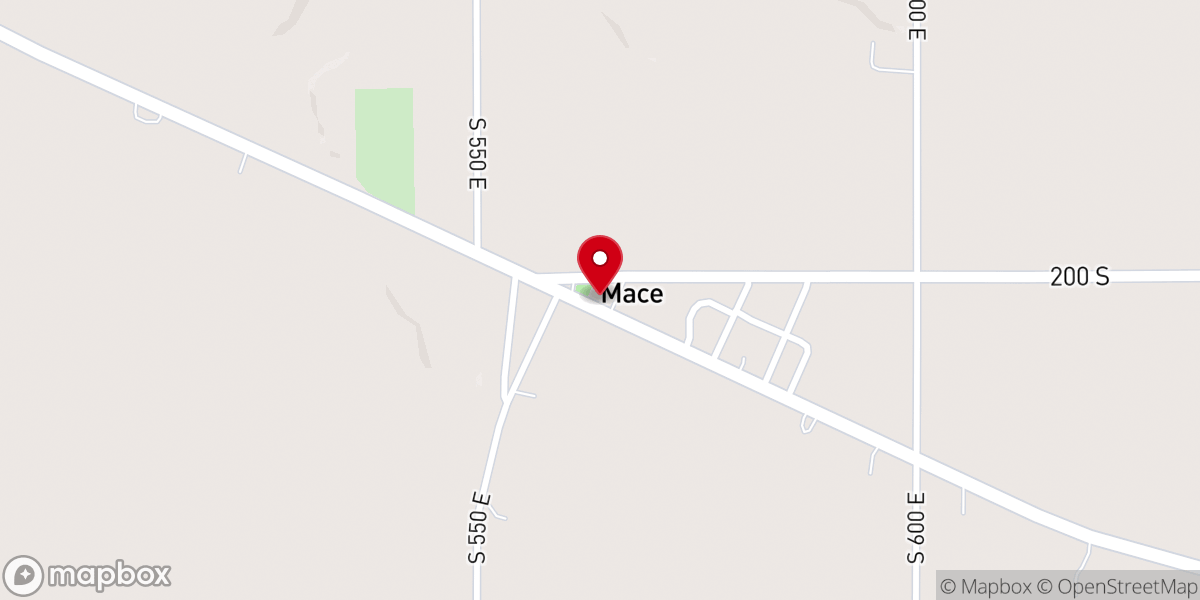 Map showing location of Mace Methodist Church