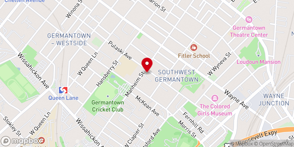 Map showing location of New Hope Temple Baptist Church