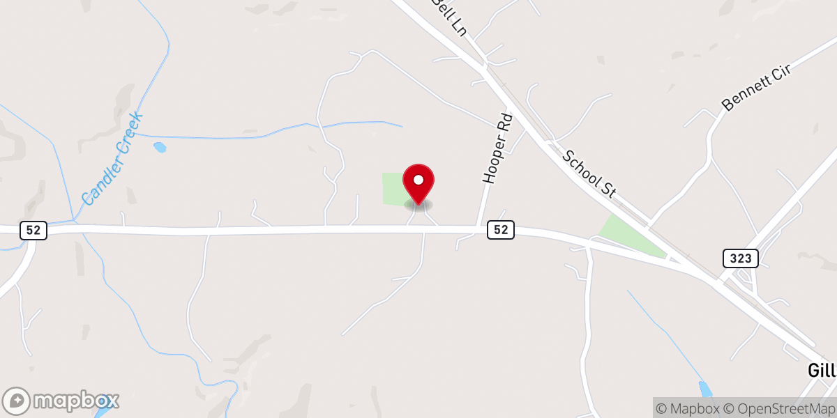 Map showing location of Pine Grove Church