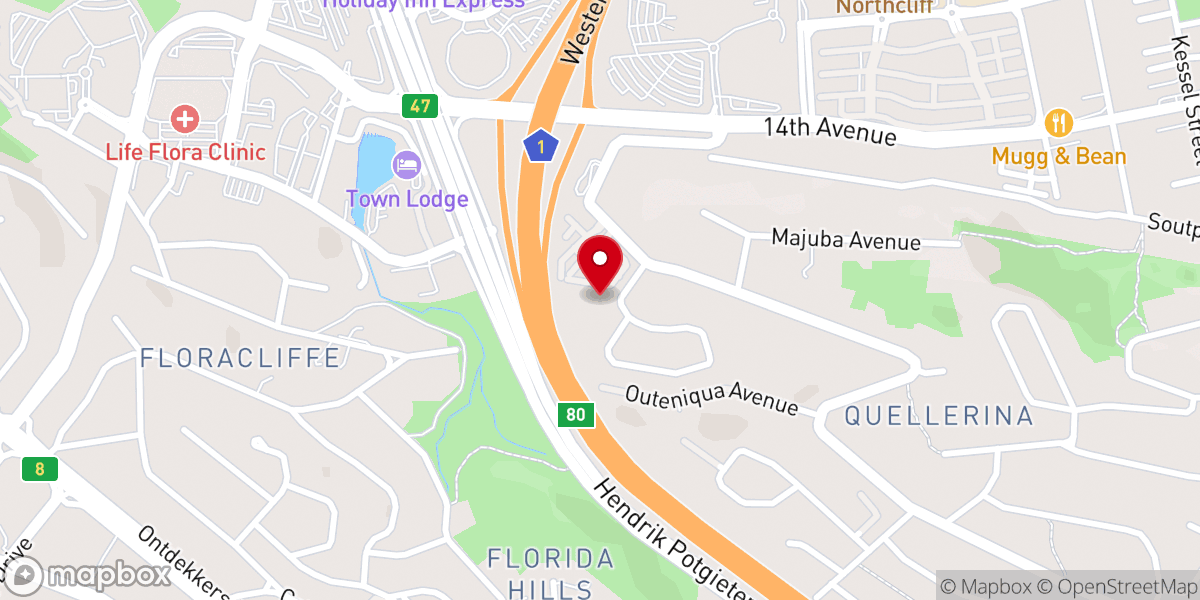 Map showing location of Oasis Church Johannesburg