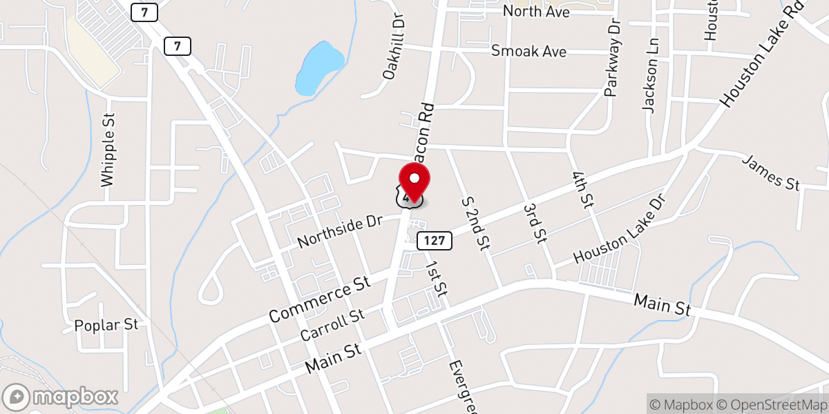 Map showing location of Loaves & Fishes- South Houston County, GA