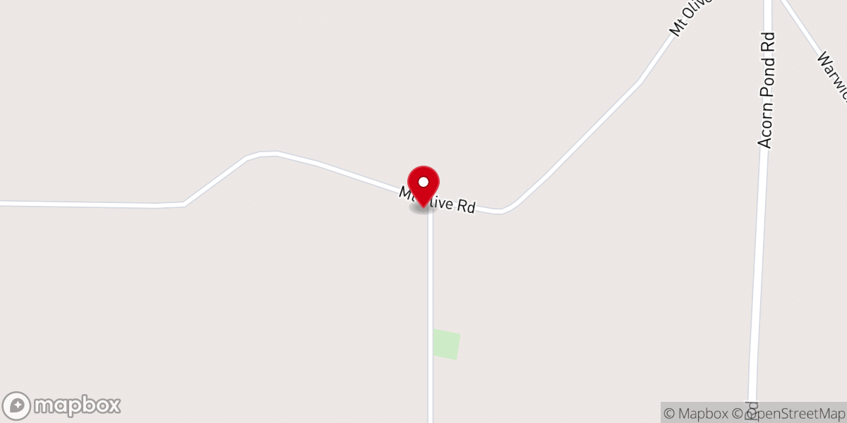 Map showing location of Mt. Olive Baptist Church