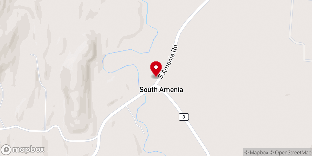 Map showing location of South Amenia Presbyterian Church