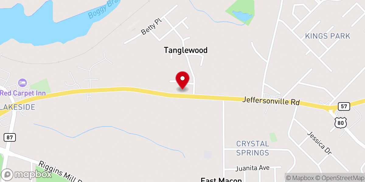 Map showing location of Church of Christ At E Macon