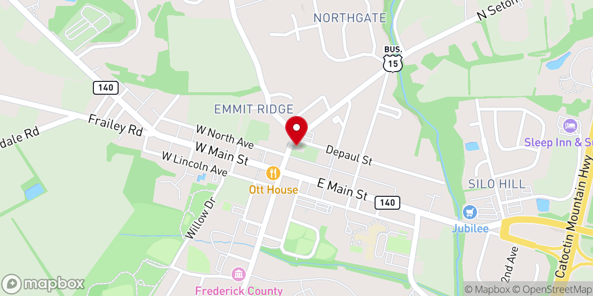 Map showing location of St. Joseph's Catholic Church