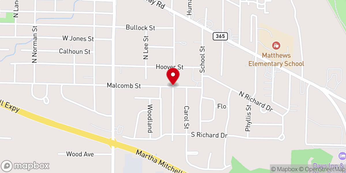 Map showing location of Jubilee Christian Center