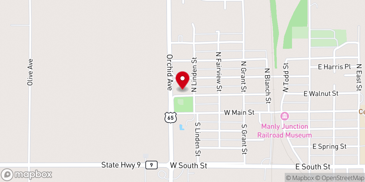 Map showing location of Bethlehem Lutheran Church