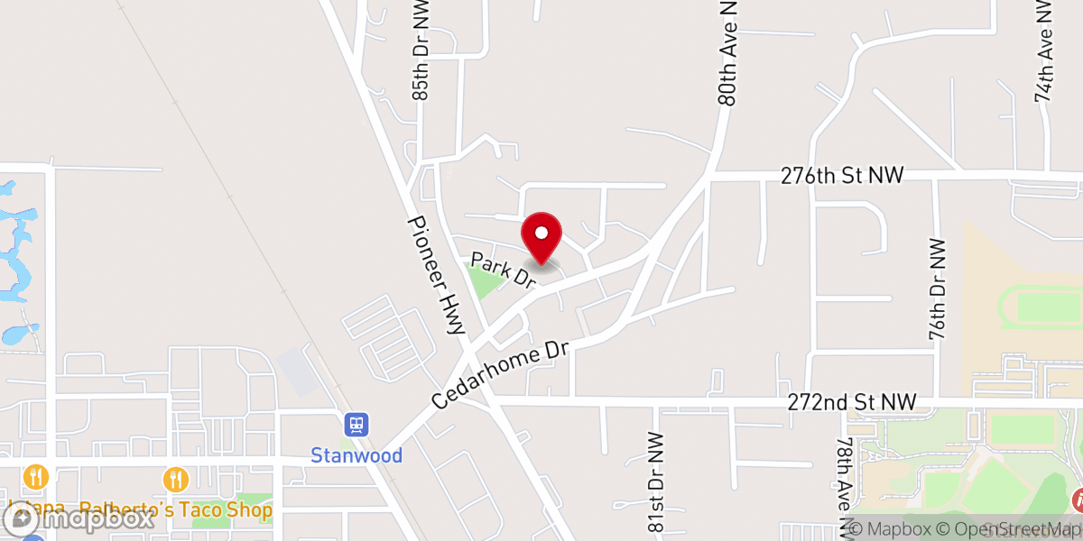 Map showing location of Bible Baptist Church of Stanwood