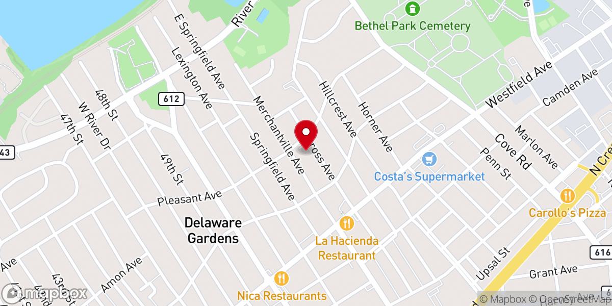 Map showing location of Calvary Community Baptist Church