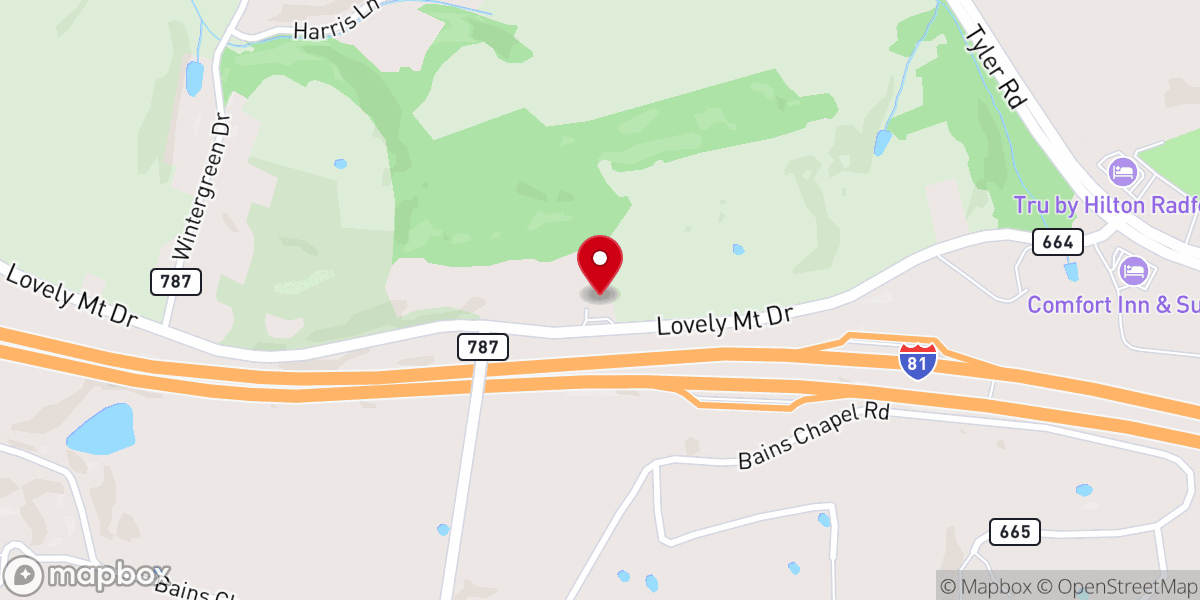 Map showing location of Bethel United Methodist