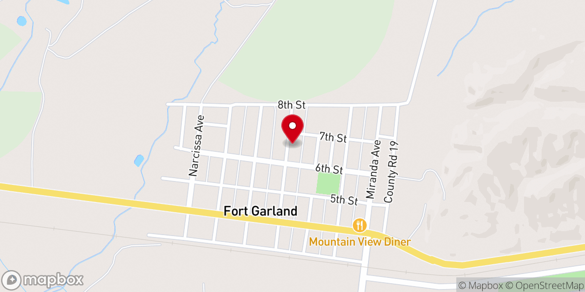 Map showing location of Church Of Fort Garland