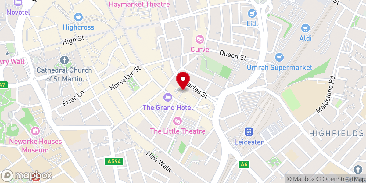 Map showing location of Telugu church Leicester