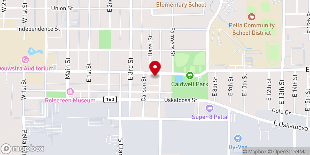 Map showing location of Church of the Nazarene