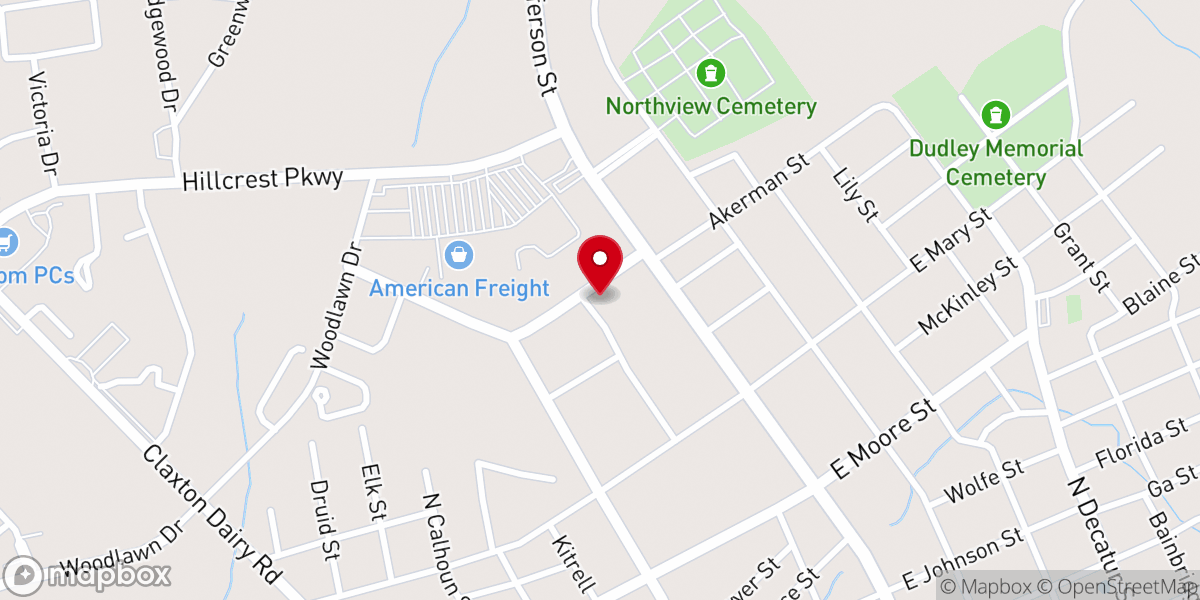 Map showing location of New Bethel AME Church