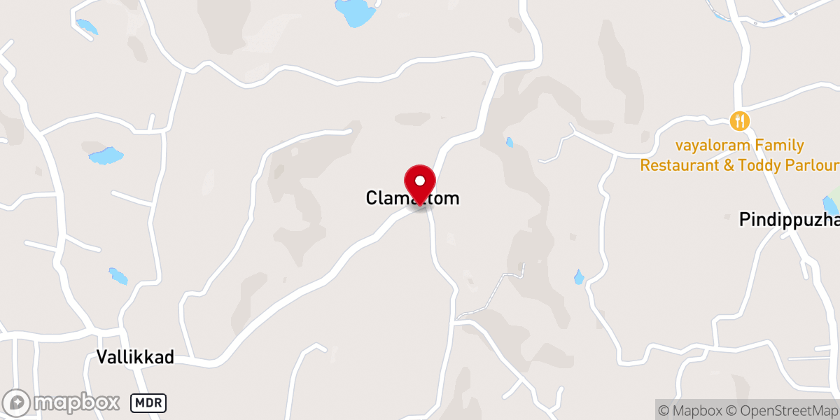 Map showing location of St. Thomas Syro-Malabar Church, Clamattom