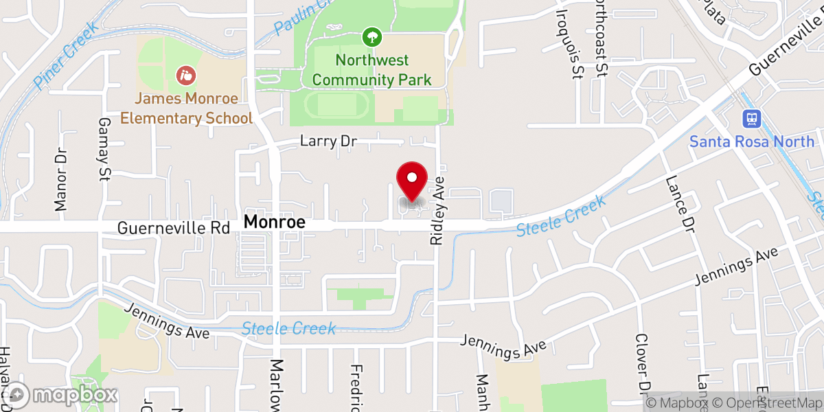 Map showing location of Redwood Forest Friends Meeting (Quakers)
