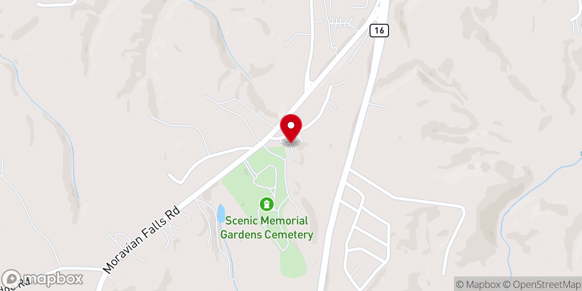 Map showing location of Cub Creek Baptist Church
