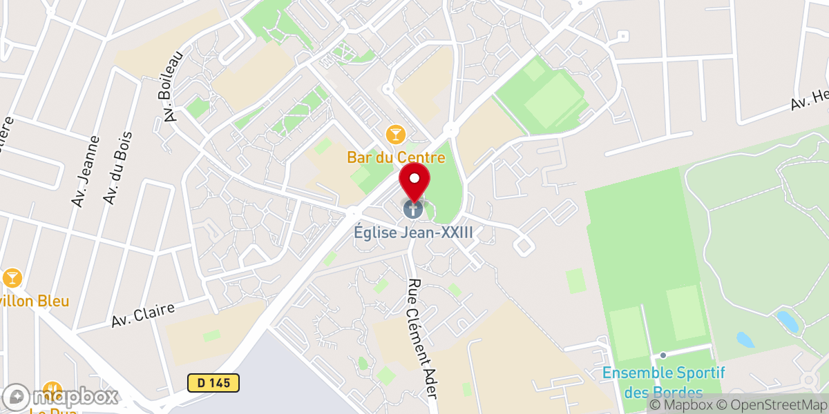 Map showing location of Paroisse Saint Jean XXIII